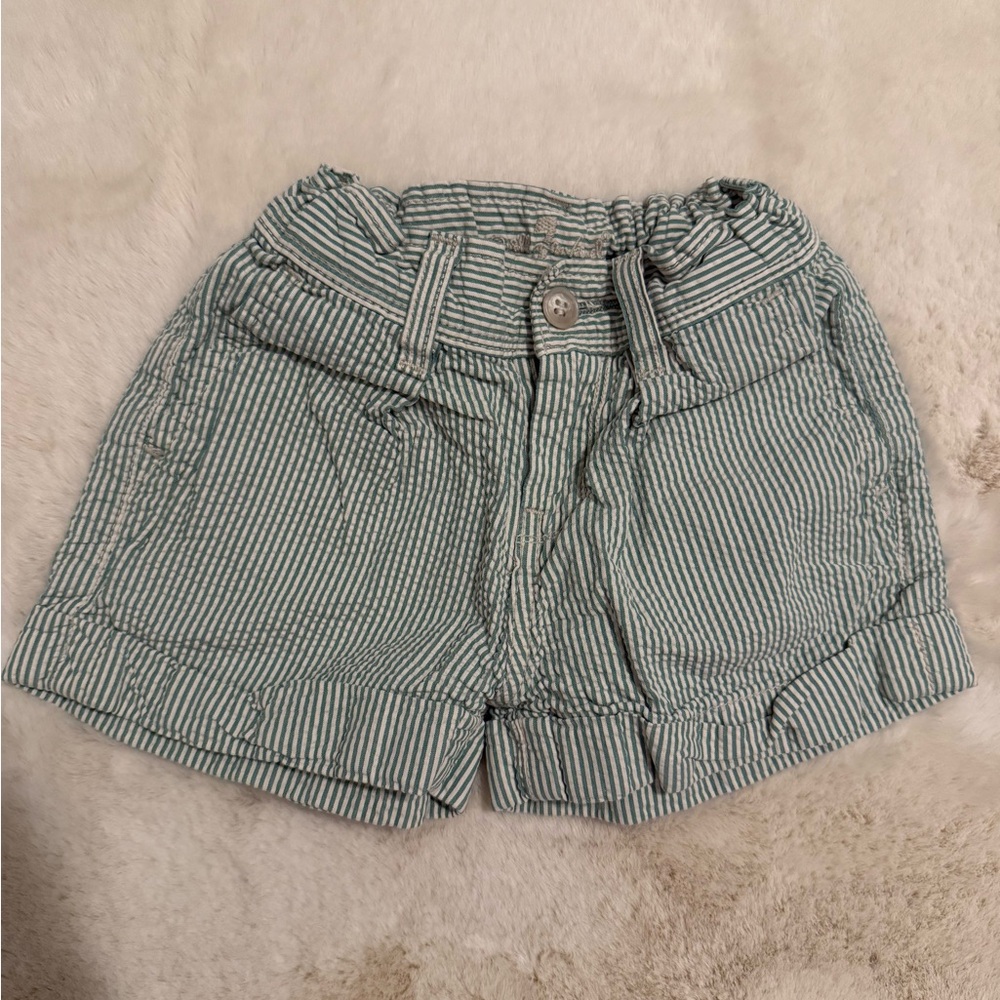 Striped Green and White Shorts